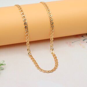 Elegant Rose Gold Link Chain Necklace Brass Base, XPNL0198